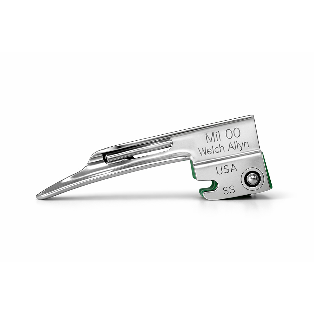 Hoja para laringoscopio recta (Miller) fibra optica #0
